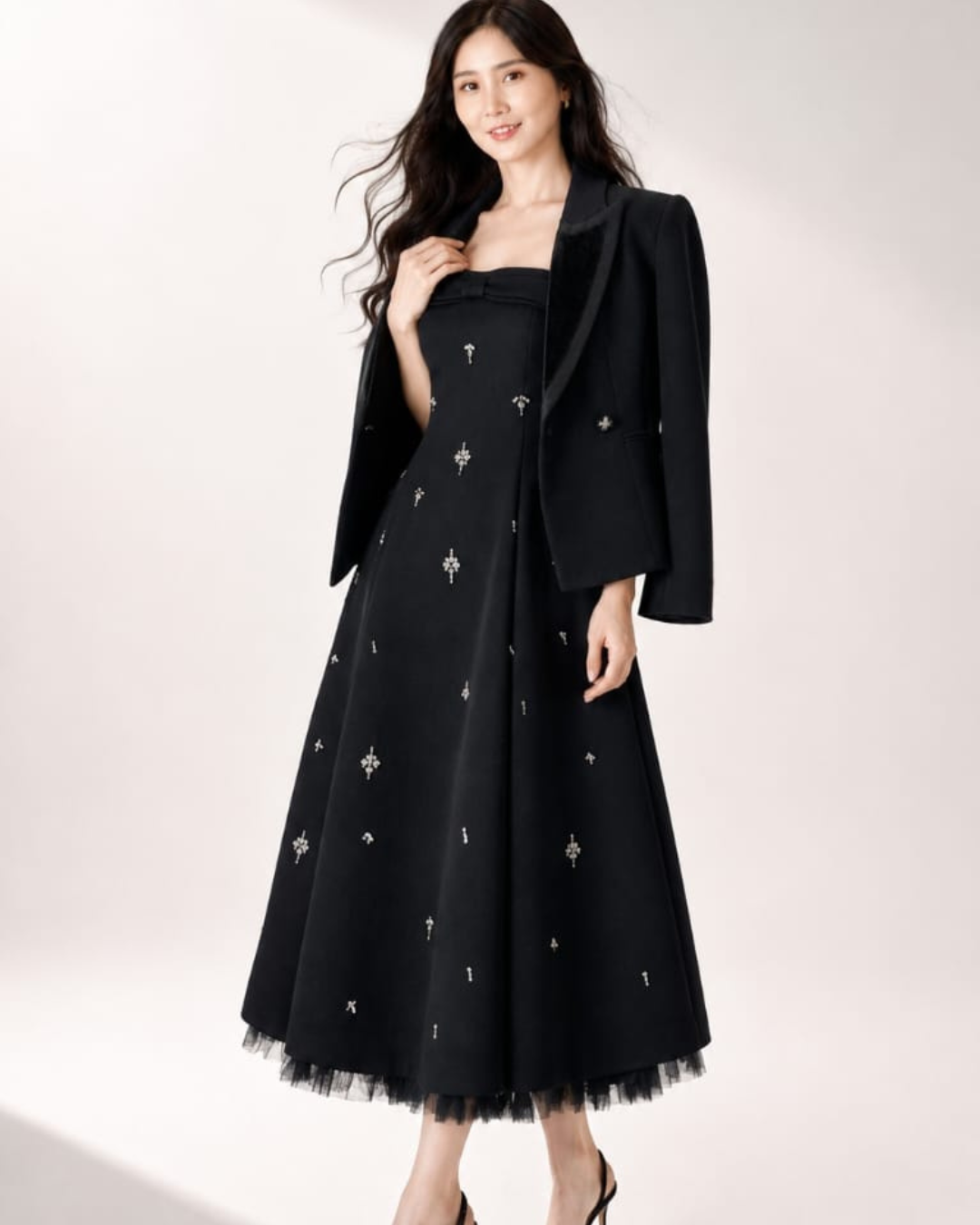5139 Lorraine Diamond Embellished Strapless Maxi Dress