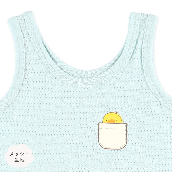 🇯🇵預訂 日本直送🇯🇵清爽材質雞蛋小雞滿印純棉網眼背心包屁衣三件套