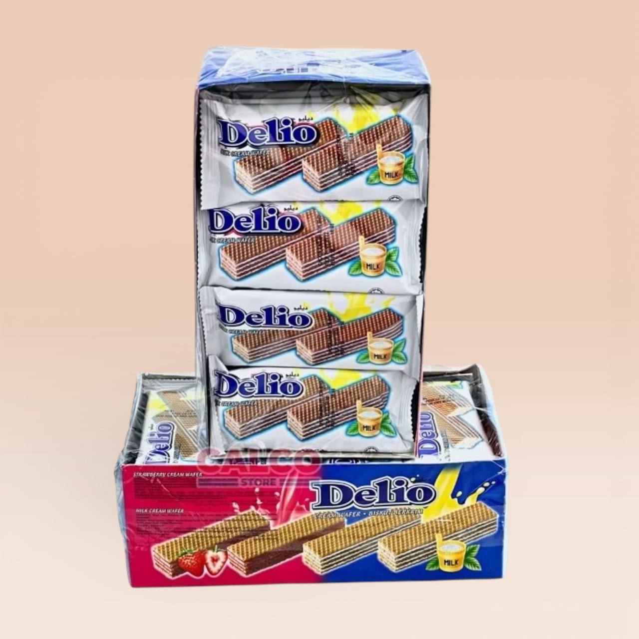 24pcs x 16g Delio Cream Wafer [Chocolate / Strawberry / Milk / Orange]
