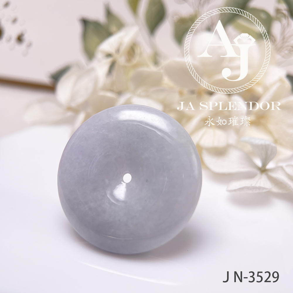 JN-3500/01/29 天然翡翠A玉 淡紫大平安扣吊墜【大特價】