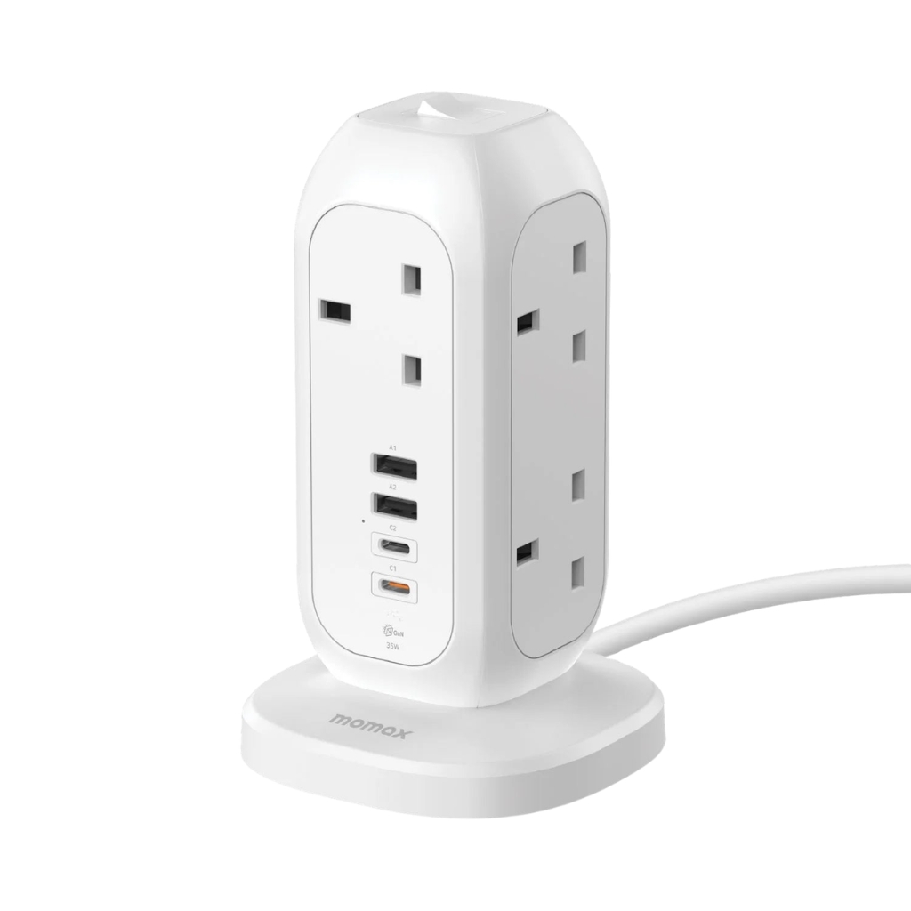 MOMAX 1‑Plug PD35W 7位拖板 US18A｜PD 快充・7 插位・過載保護・家居/辦公必備拖板｜香港行貨