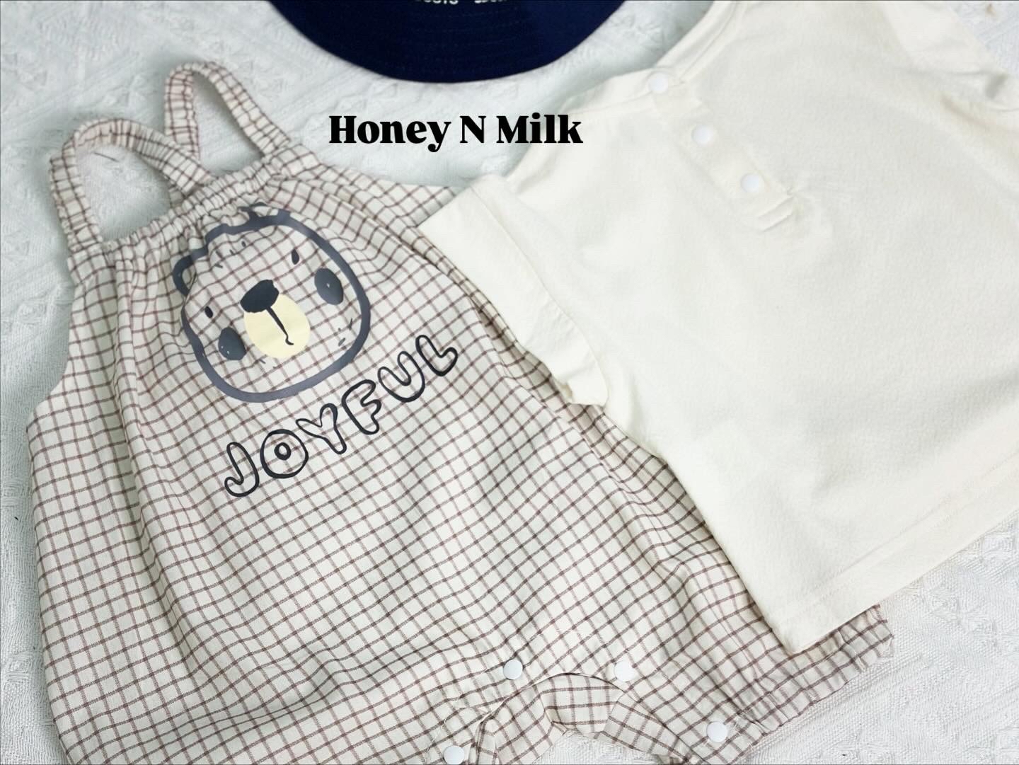 Joyful Bear Checkered Set Romper