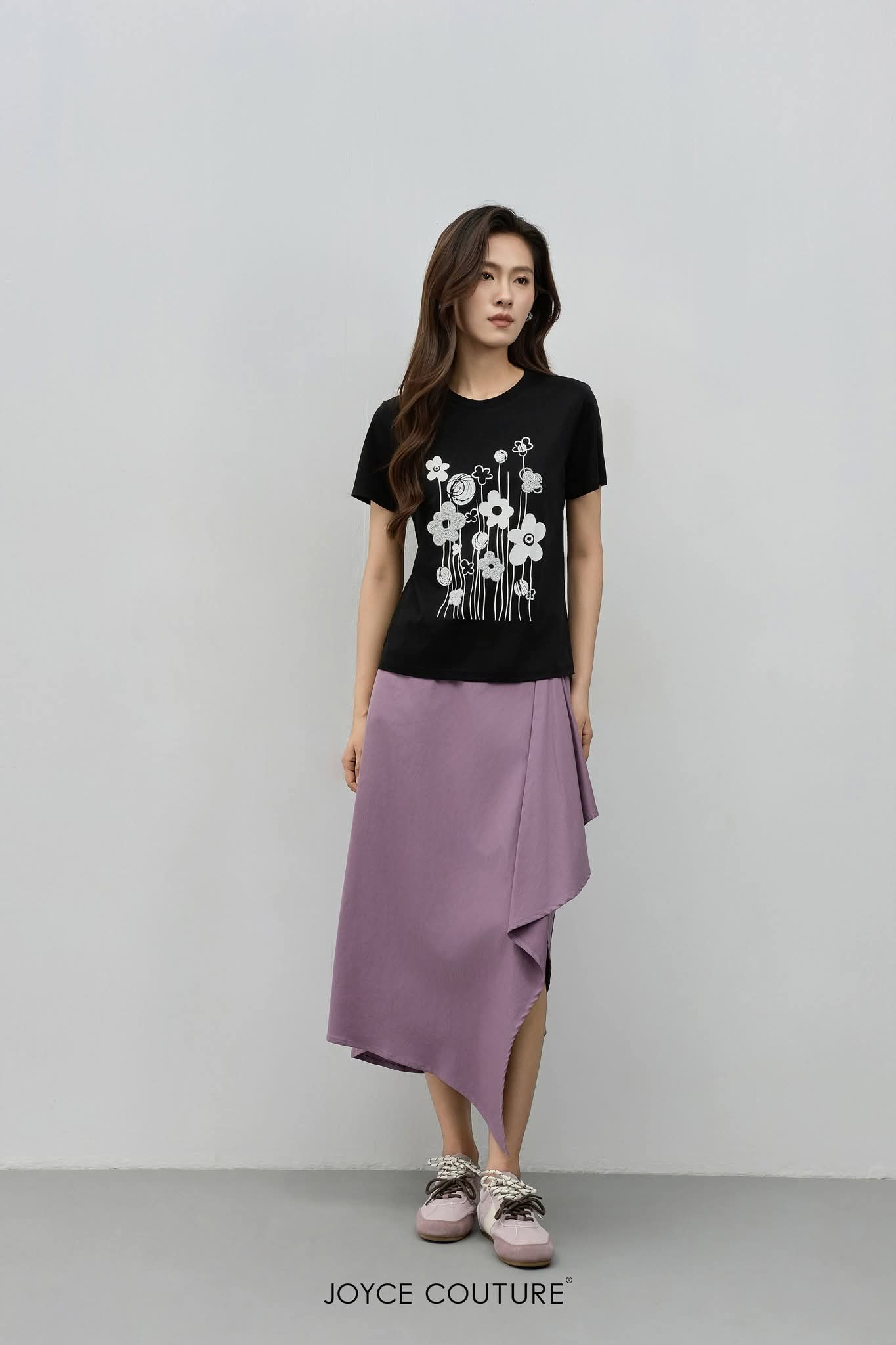 不对称按扣半裙 S0146