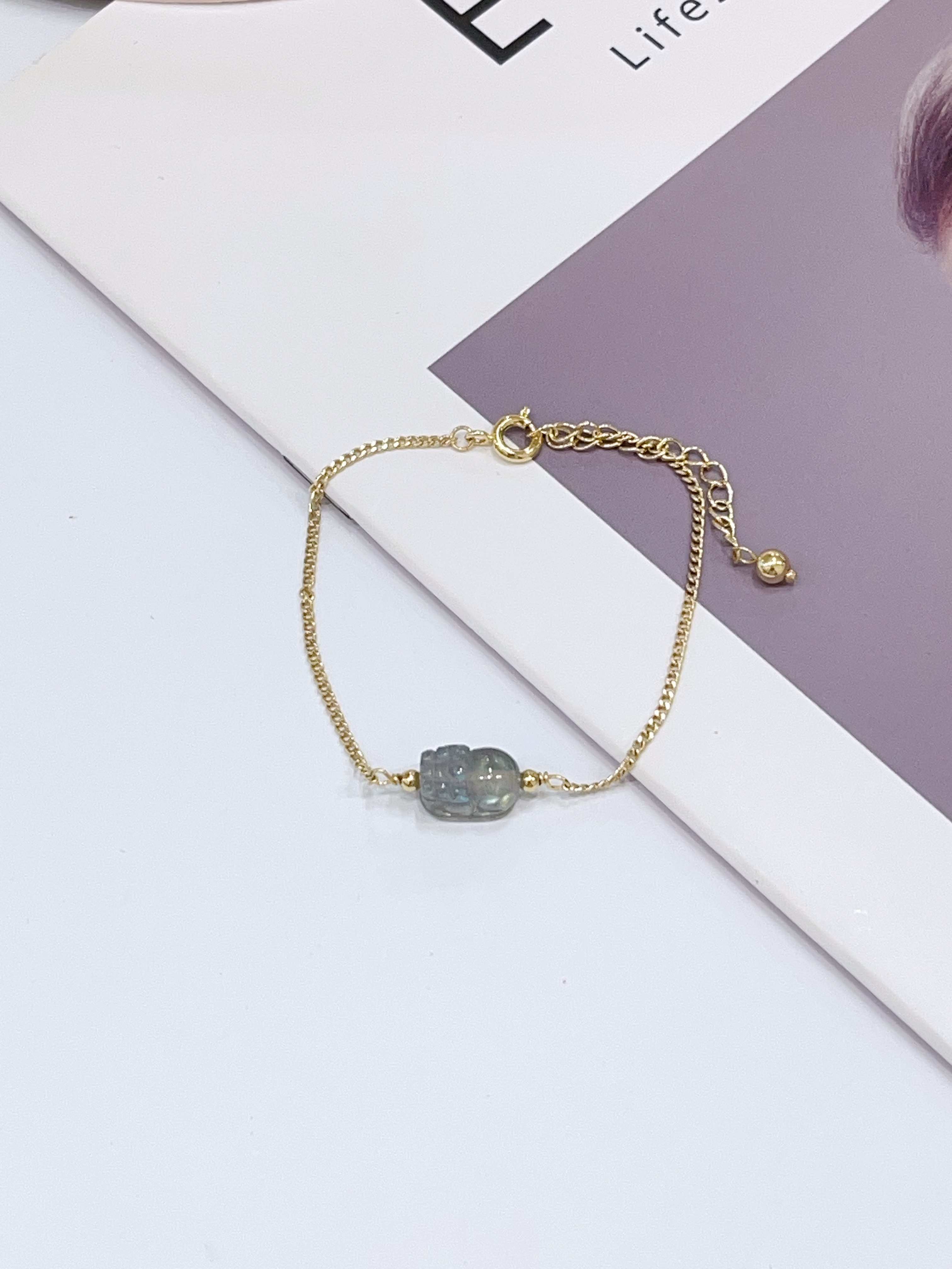 🌙 月光石貔貅手串 Moonstone Pixiu | 7mm