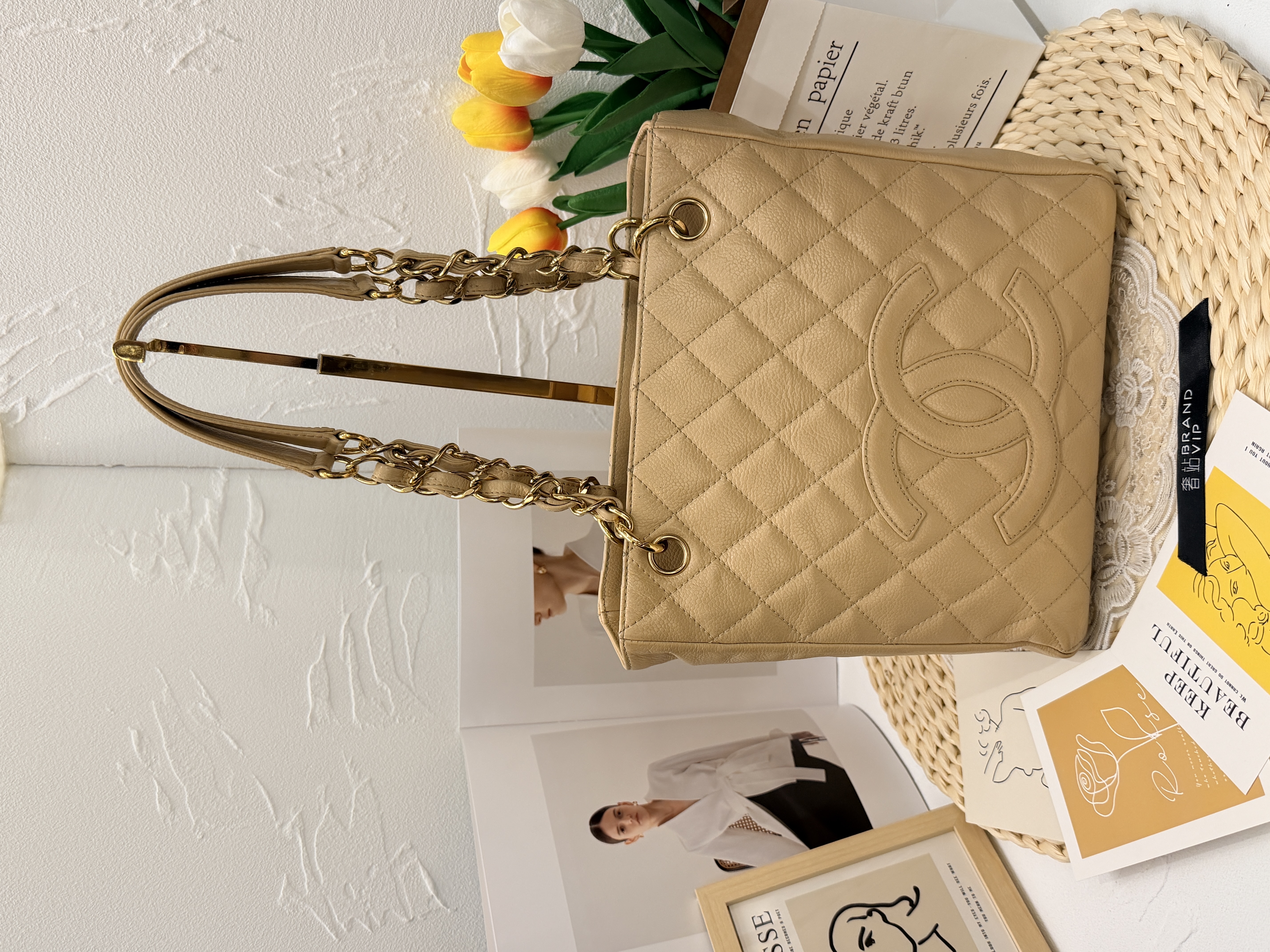 Chanel PST小號托特 - 米色