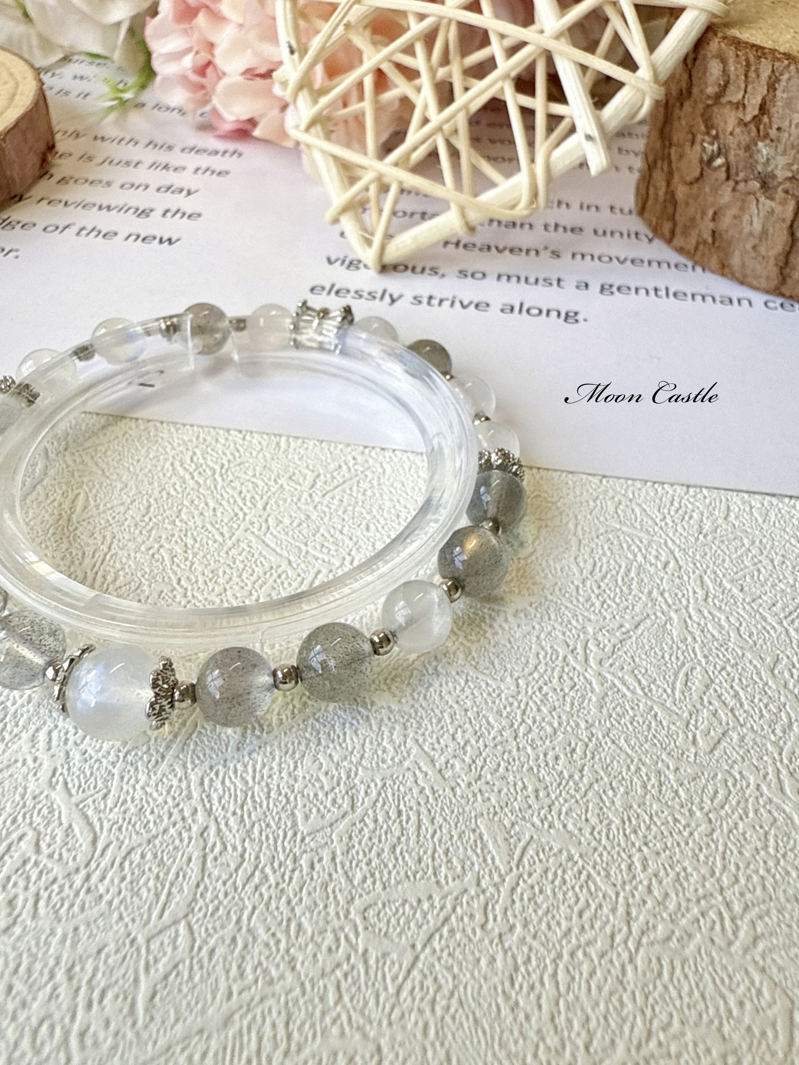 藍月光x灰拉長石(彩光)手鏈