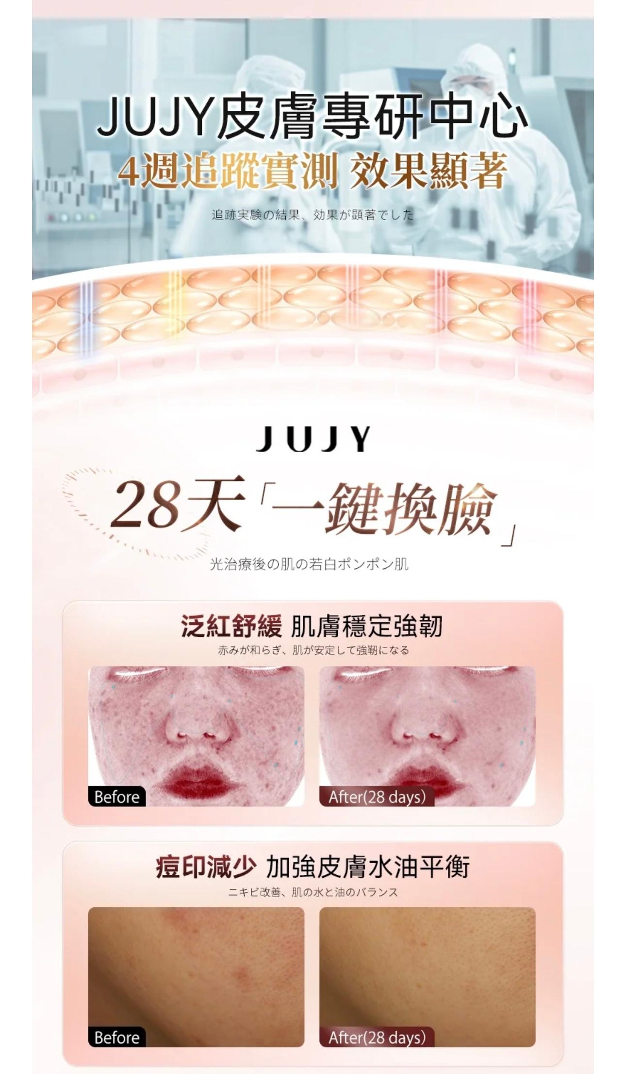 行貨1年保養JUJY 升級版逆齡煥膚美光機 PRO包面膜5片 