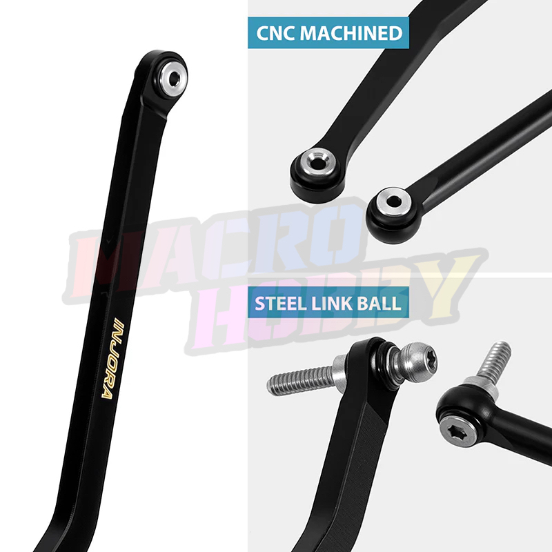 INJORA Black Brass High Clearance Chassis Links for 1/30 SCX30 #530385