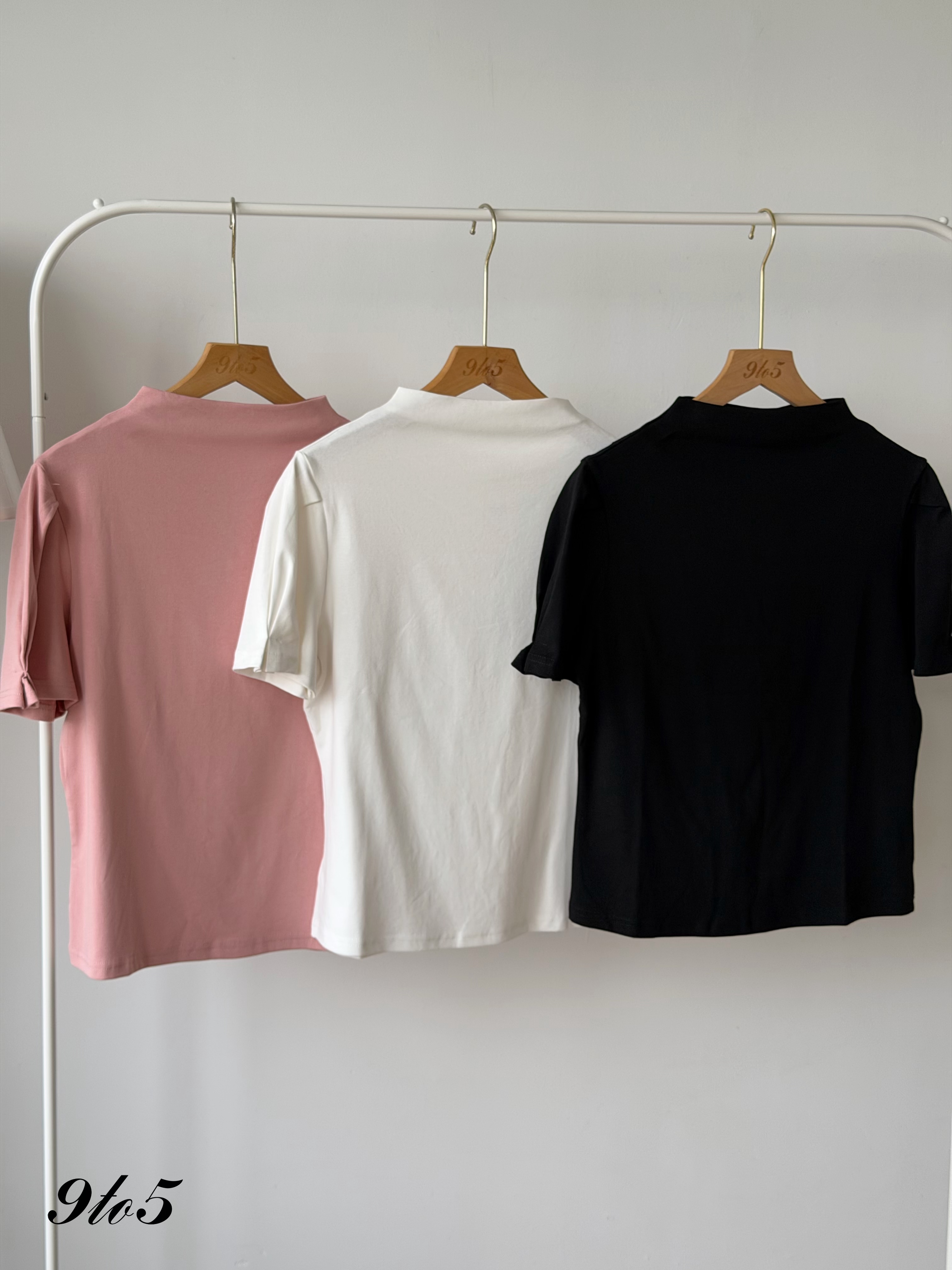 T4461 Puff Sleeve Mock Neck Top - 3 Colors 