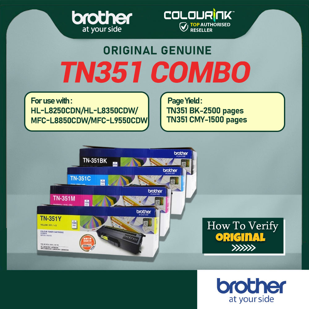Brother Original TN-351 Combo Toner BKCMY HL-L8350CDW/ L8250CDN/ MFC-L9550CDW/ L8850CDW TN359 TN351