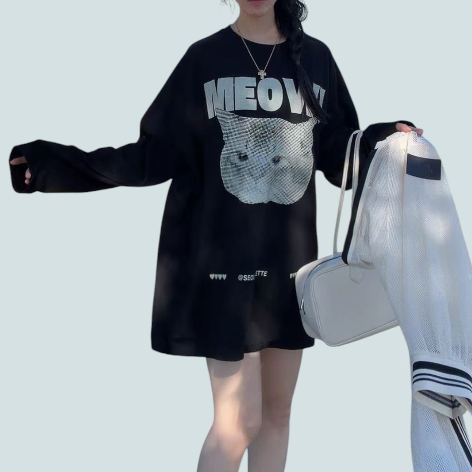 221608 “MEOW!”貓咪長 tee