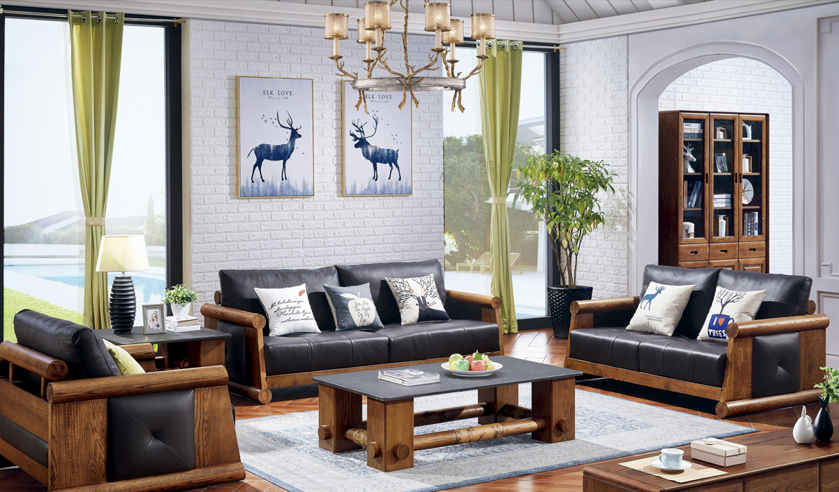 實木兩座梳化 70