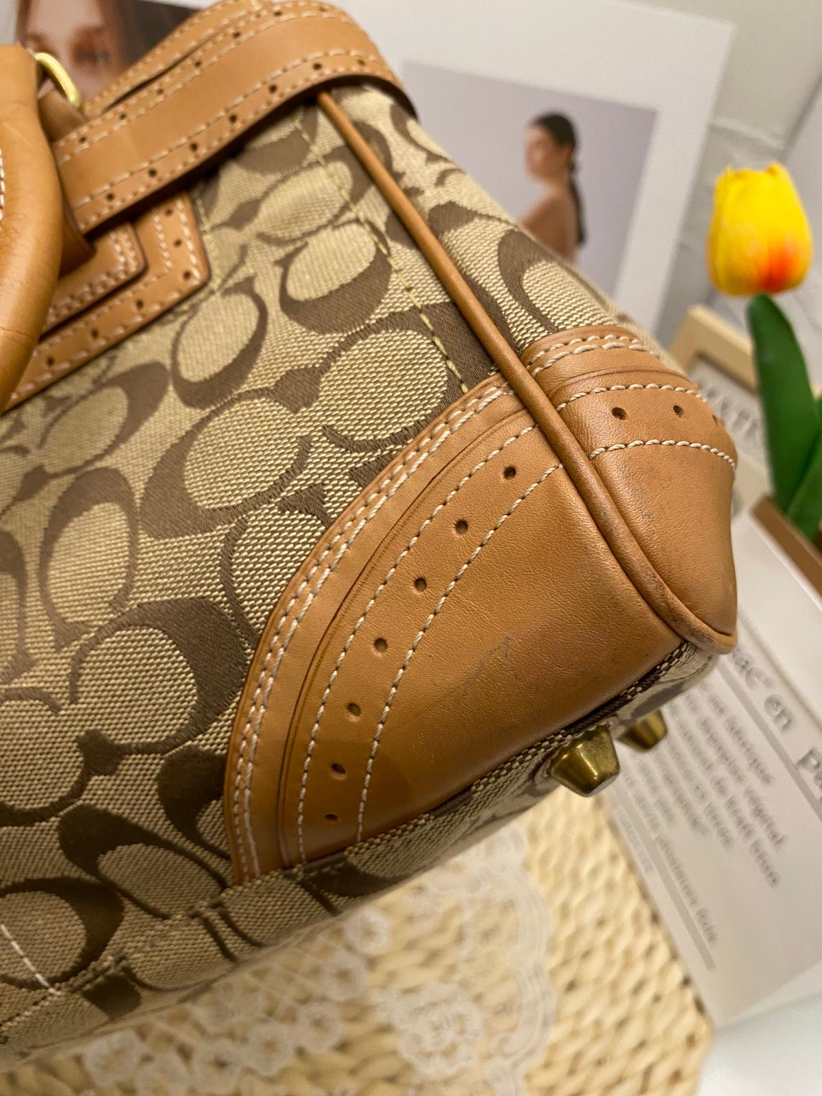Coach Hamptons Signature Canvas Horsebit Tassel Handbag