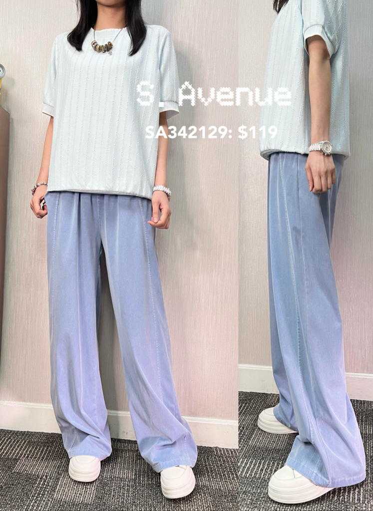 SA342129: 橡筋腰薄身透氣舒服休閒褲