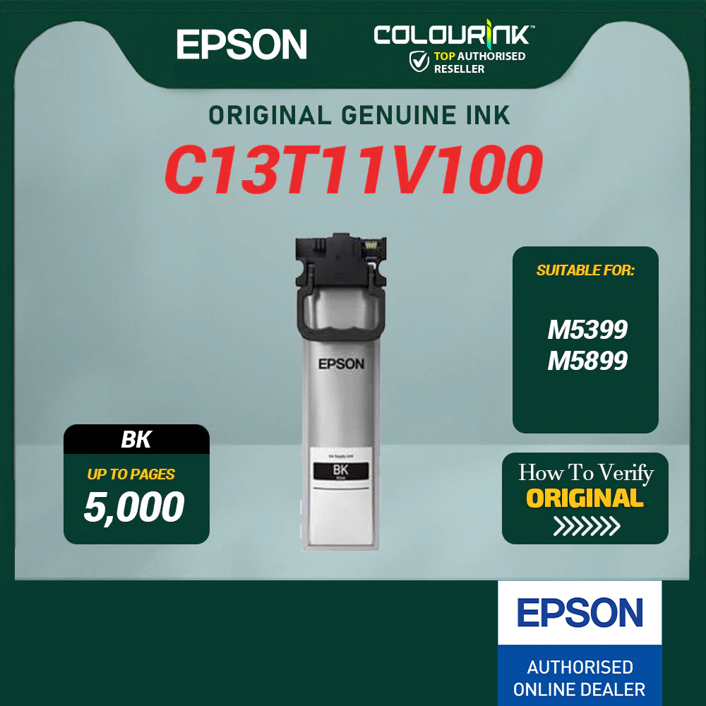 EPSON Original M5399/M5899 Pigment Black Ink Bottle | High Yield Ink for EcoTank M5899 (Standard / XL / XXL)