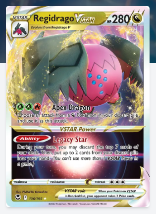 Pokemon TCG Card Game -SILVER TEMPEST-REGIDRAGO VSTAR-136/195