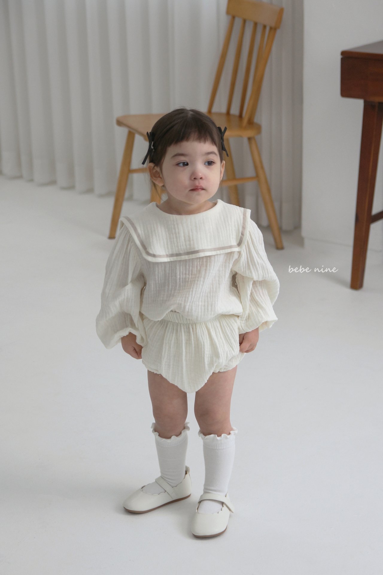 🌸預訂 韓國直送🌸🇰🇷Bebenine三色方型水手領上衣燈籠褲套裝