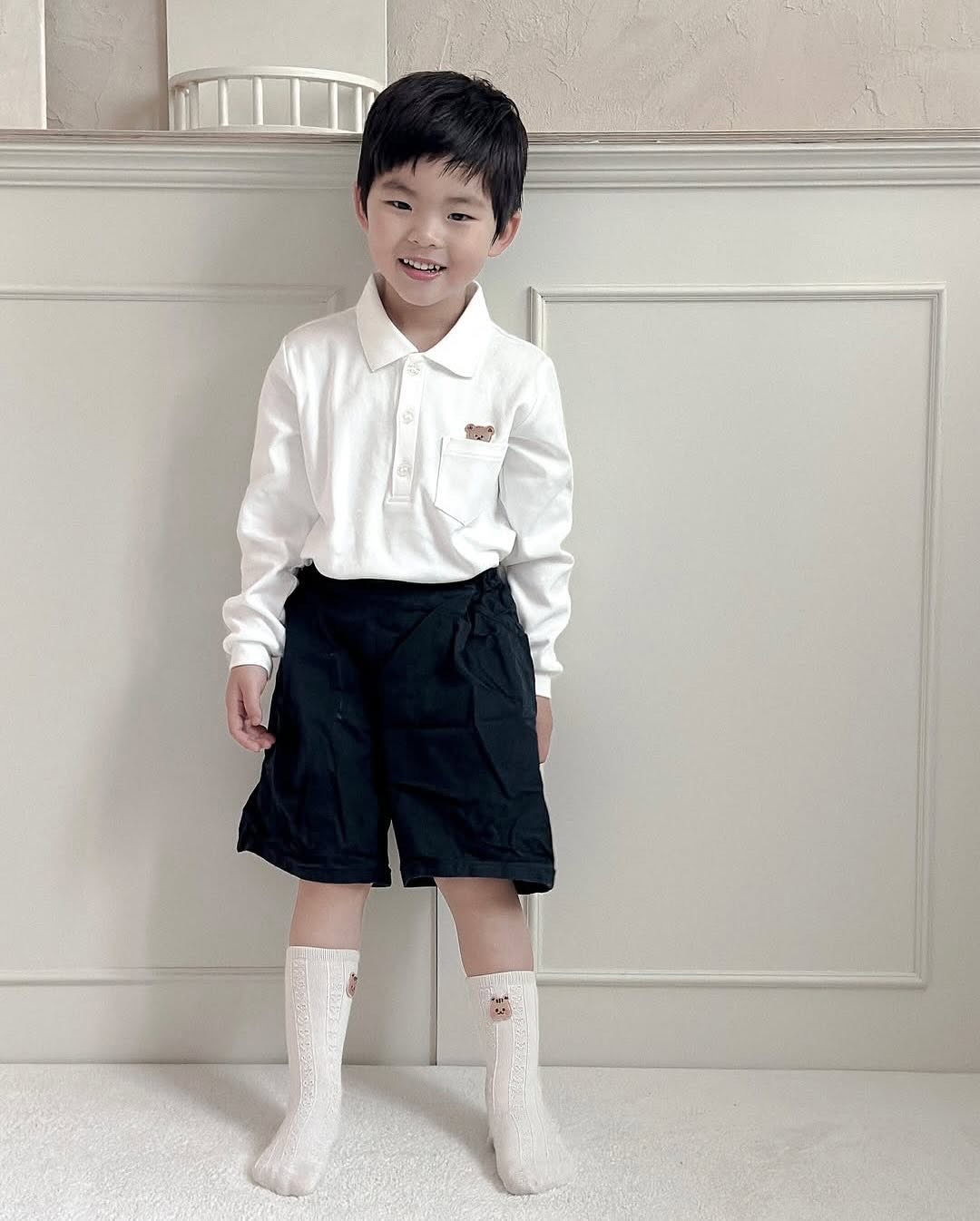 DTD校園簡約風-POLO口袋白衫 ( 長袖 )