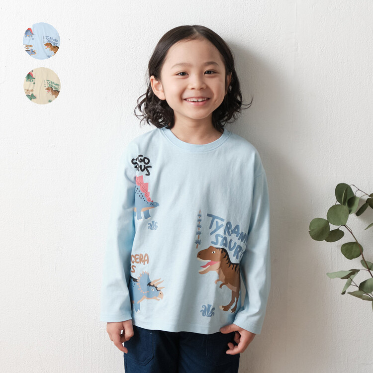 🆕【⭐訂購⭐】🇯🇵日本直送 寬鬆版型 恐龍印花長袖Tee［2款選］🌀 [ELAA-0284][260228]