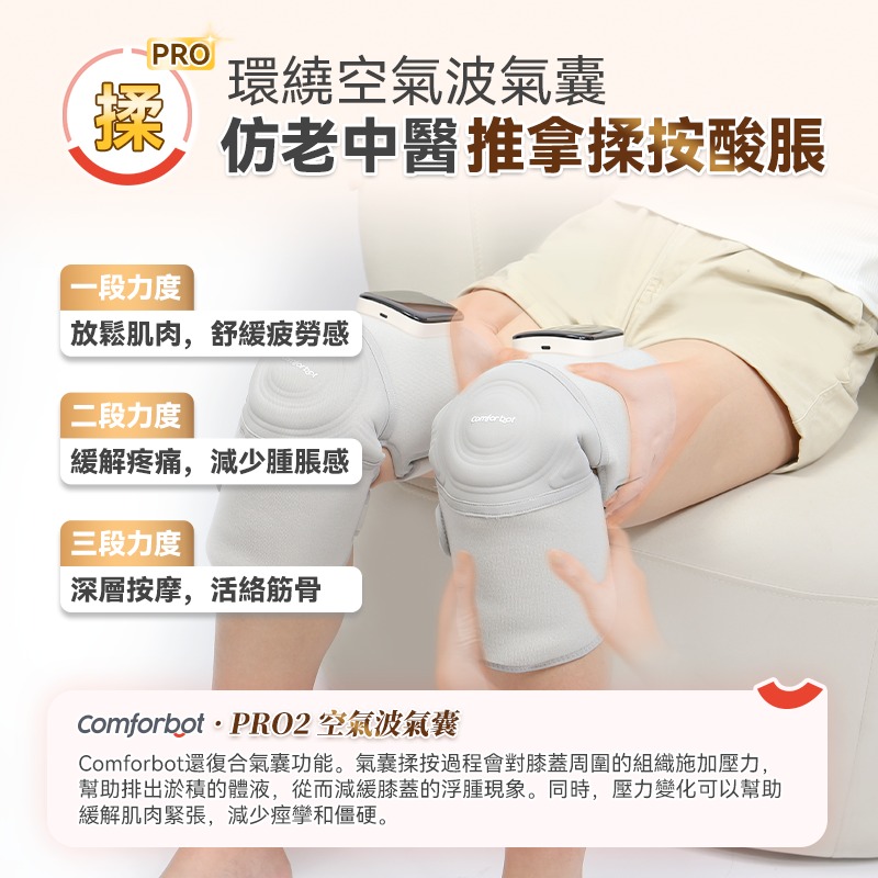 限時優惠包智能櫃 Comforbot 無線紅熱振揉四合強效深層緩損養膝多關節理療儀 PRO