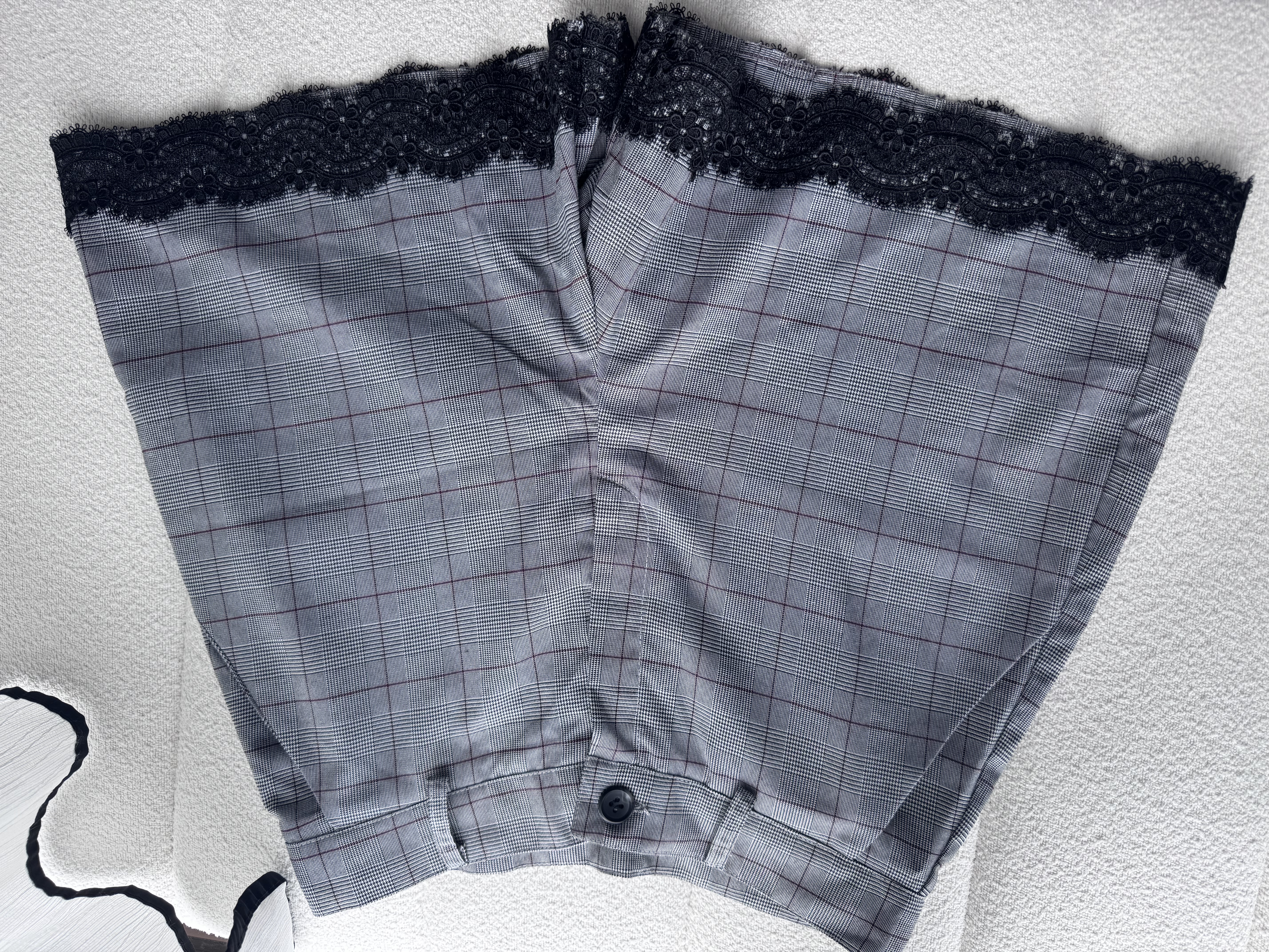 Lace check shorts (Black/S)