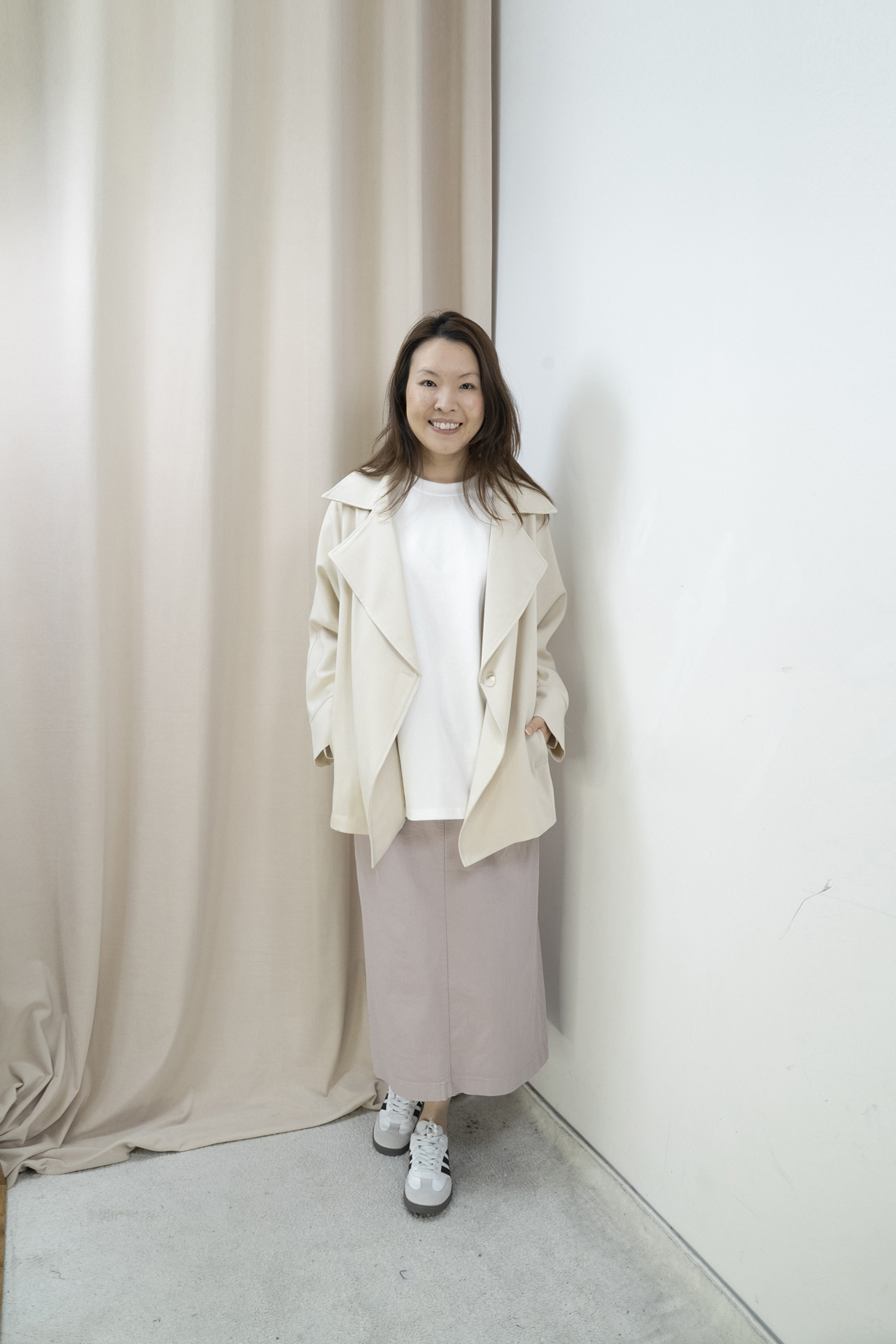 推薦！Smart Causal 必備大翻領西外（米杏色）