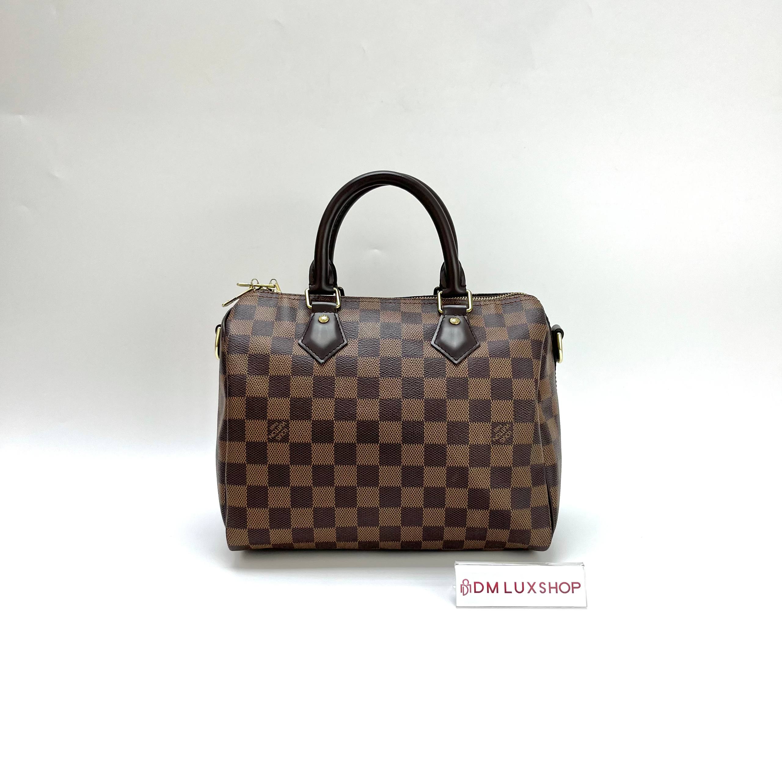 LV Damier Ebene Speedy 25 w/ Strap GHW