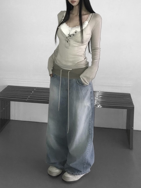 Slim Fit Lace Trim Bodysuit