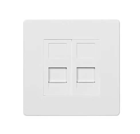 MK Aria 白 孖位 CAT3電話插座