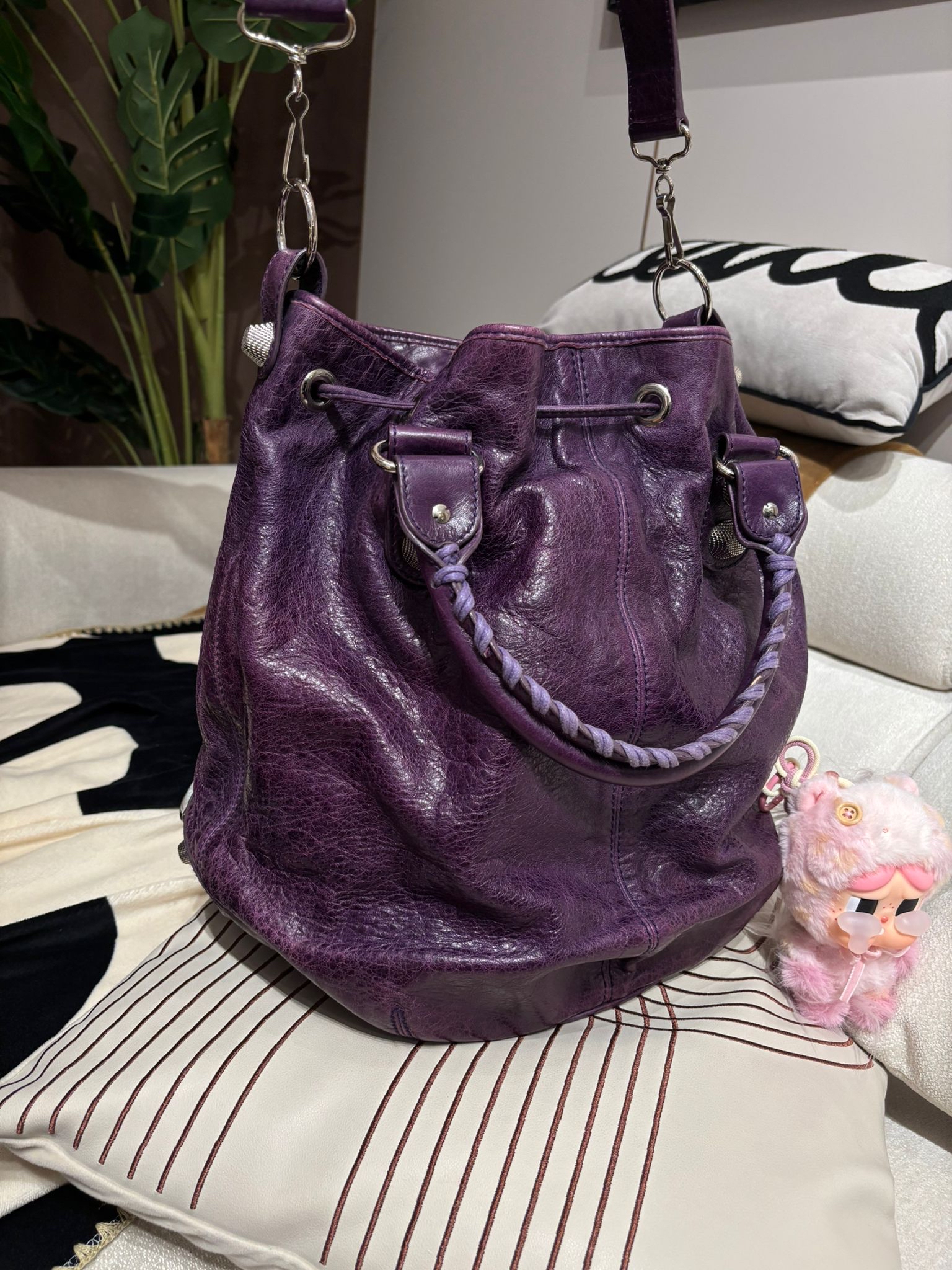 Balenciaga 2Way bag Calfskin purple 100%Authentic, 90%New ✅Dust bag