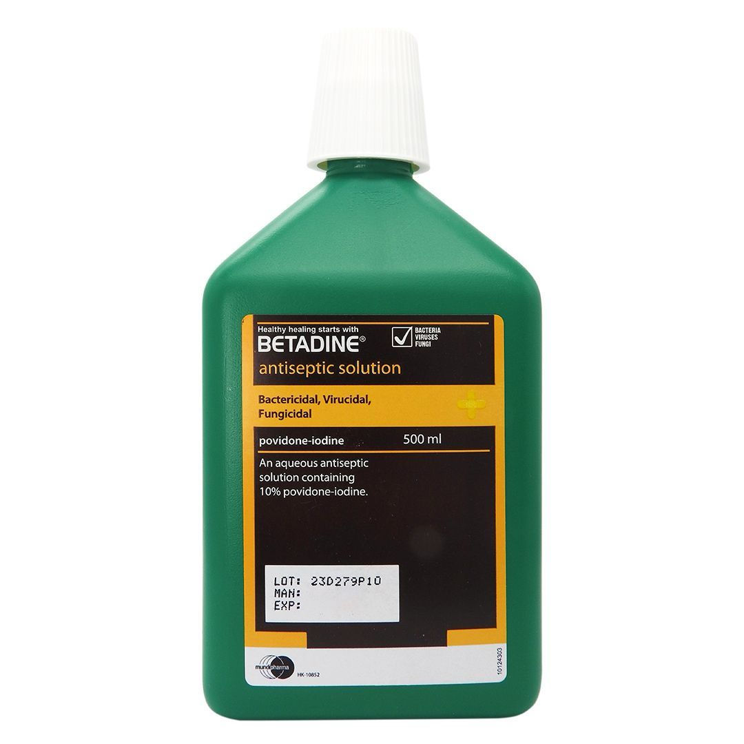 BETADINE 必妥碘消毒液 500ml，有效殺滅細菌、病毒和真菌