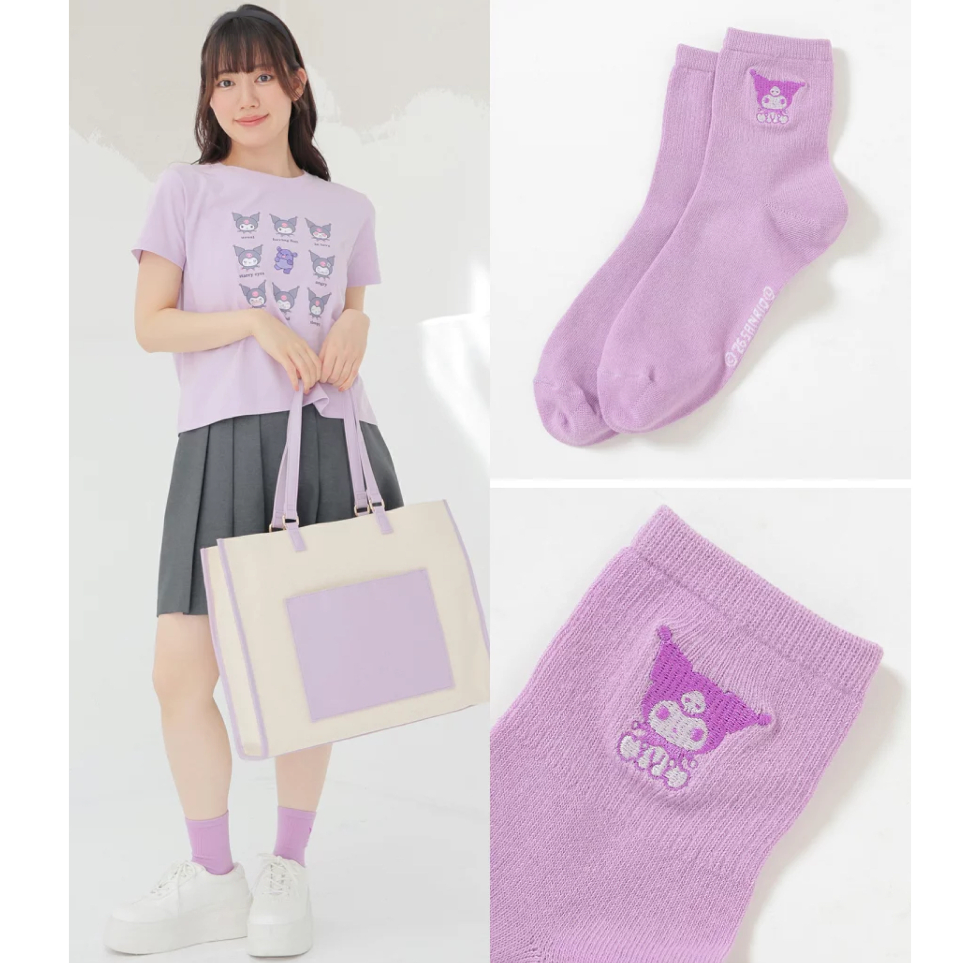日本預訂📍Sanrio刺繡圖案色彩襪子