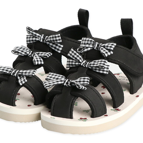 🇯🇵預訂 日本直送🇯🇵格紋蝴蝶結黑色EVA涼鞋