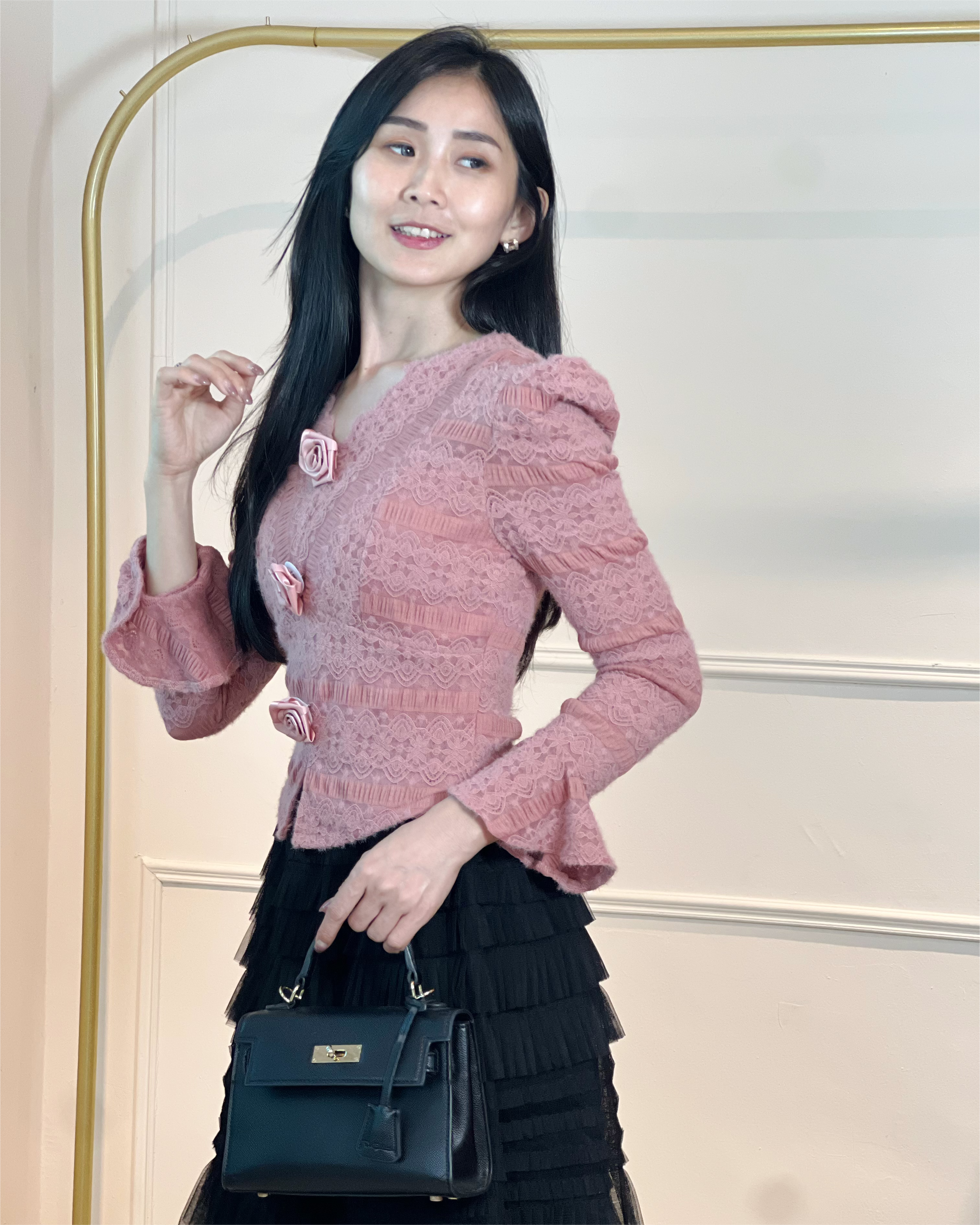 5076 Camille Vintage Lace Top