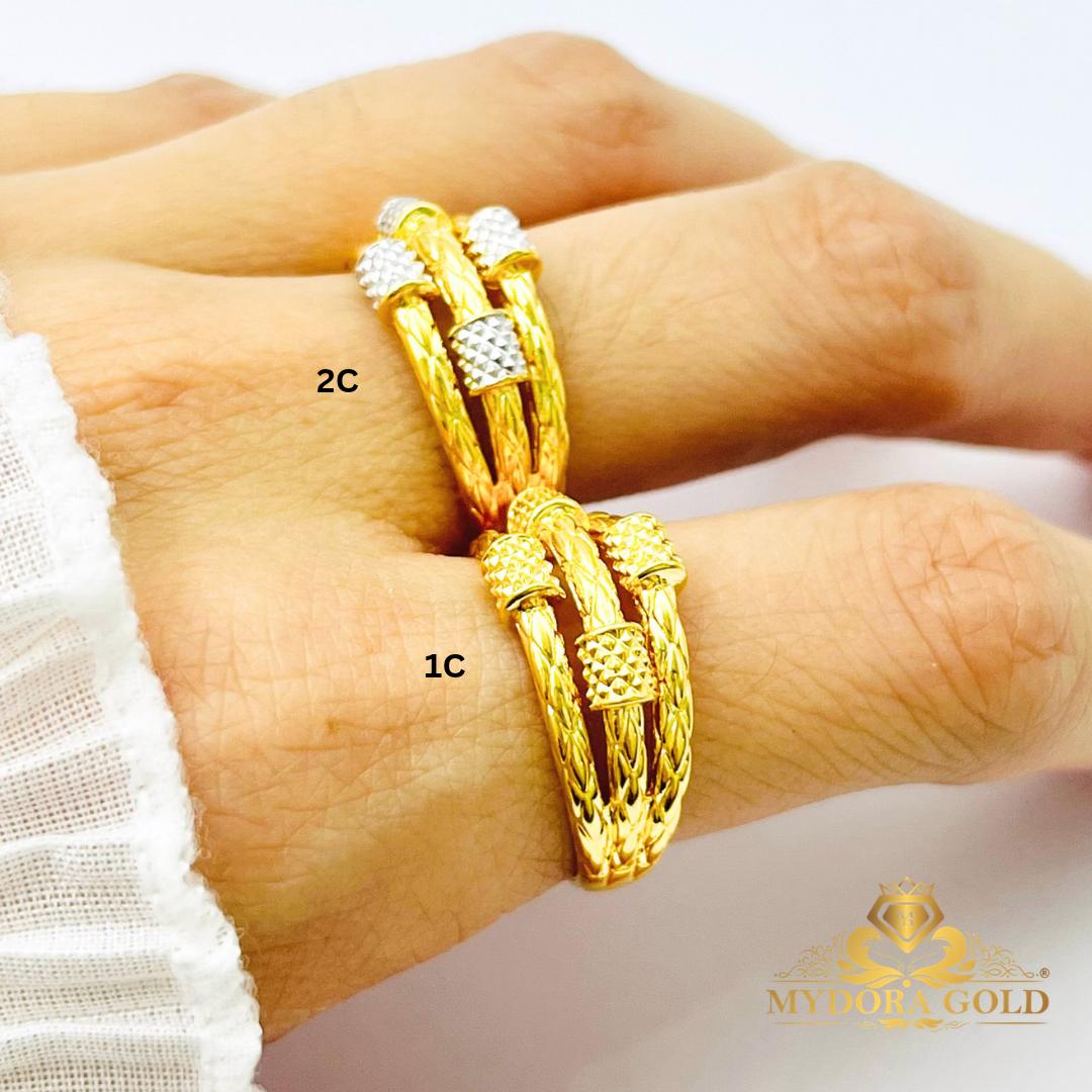 MYDORA Emas 916 Cincin Diamond Skru 3 Layer (5G) l EMAS 916/22K