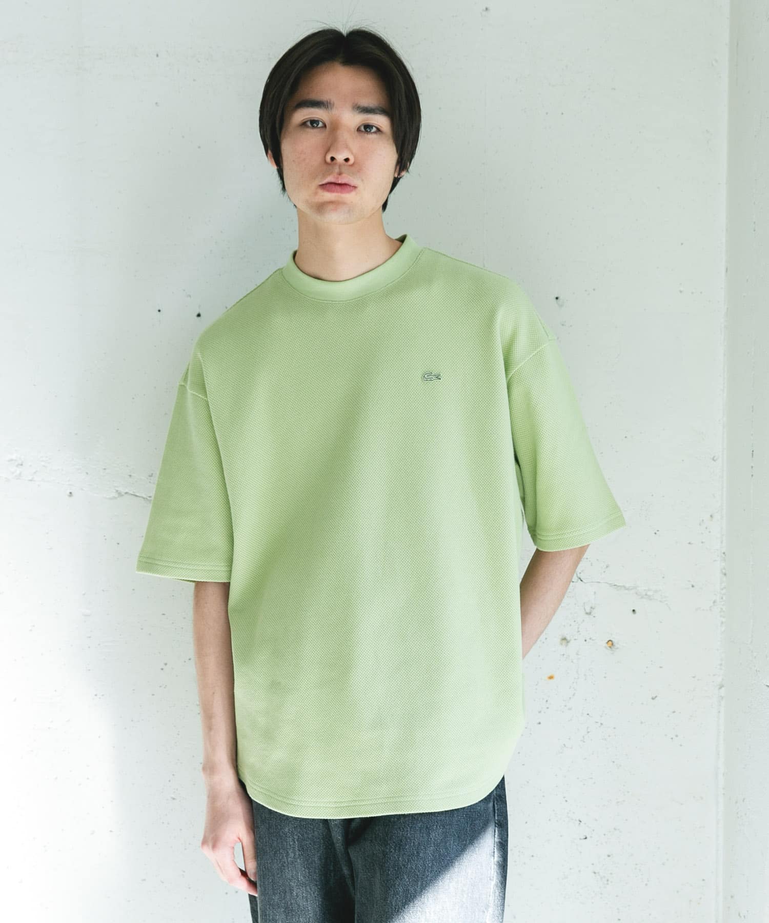 LACOSTE×DOORS THICK PIQUE ROUND SHORT-SLEEVE