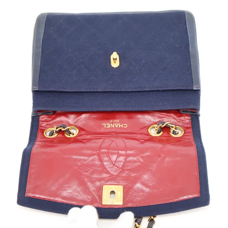 Chanel Vintage Matelasse Coco Mark Single Chain Flap Bag