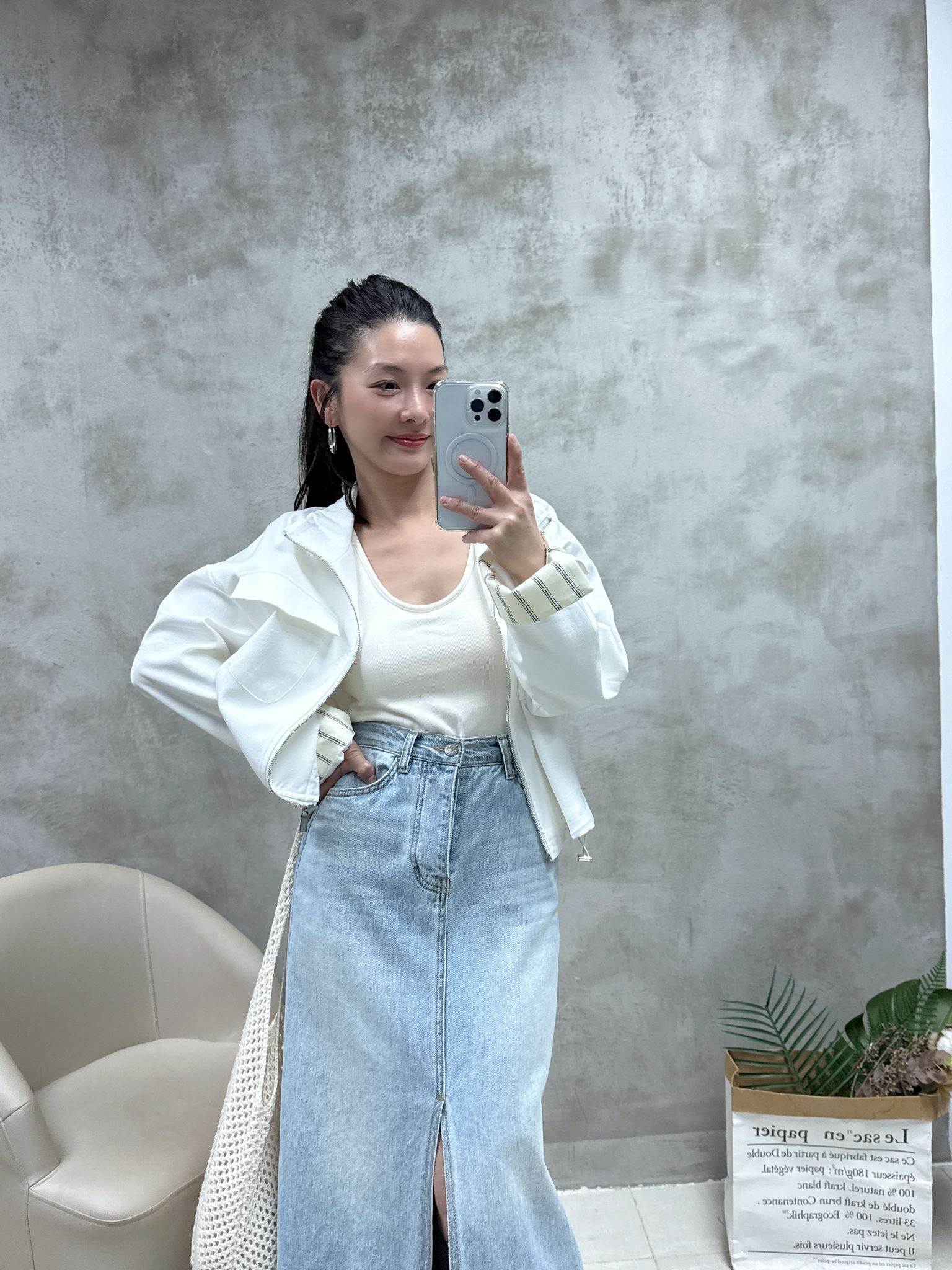 條子䄂束腰恤衫棉外套