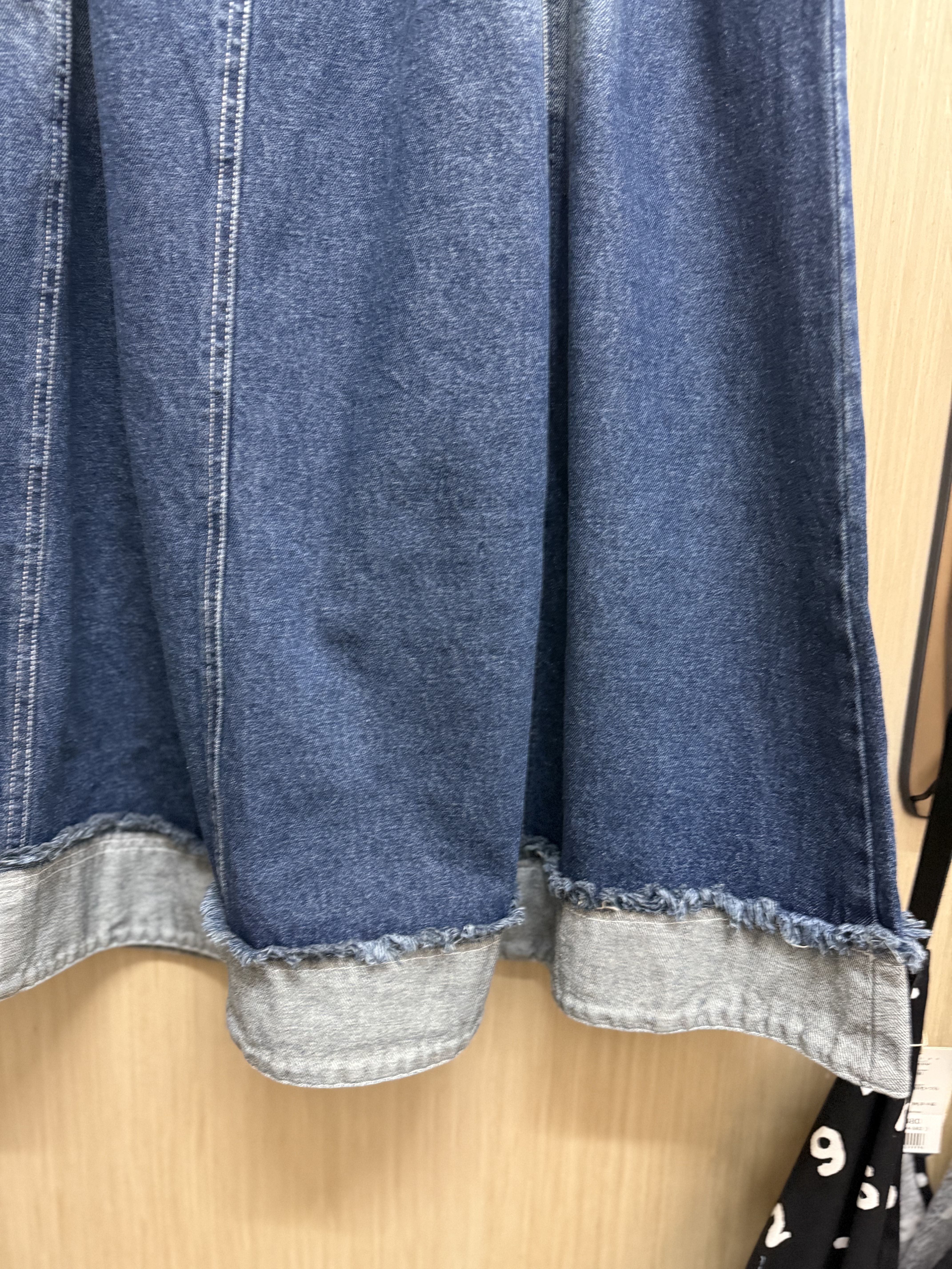 造舊拼布牛仔裙