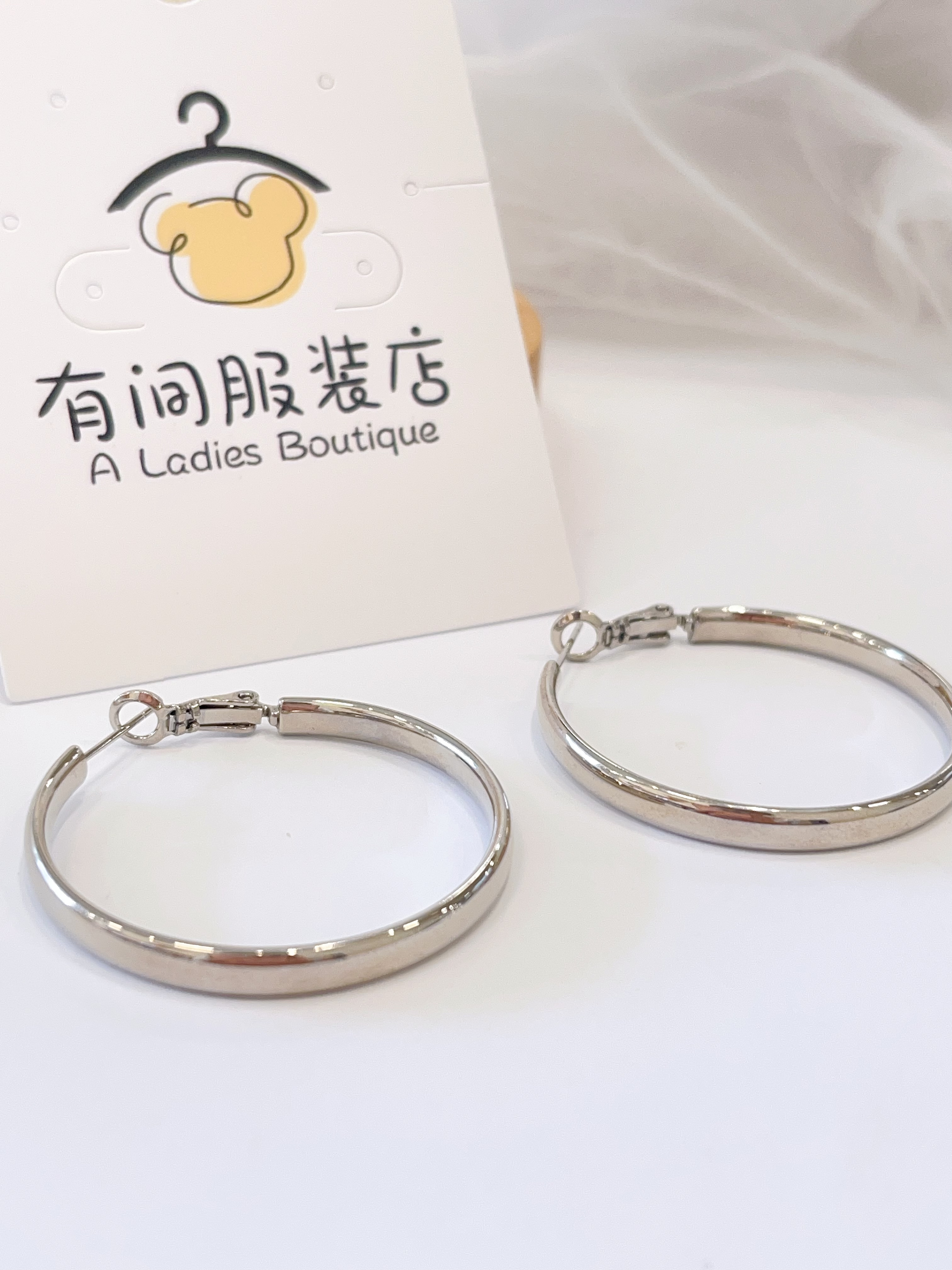 质感超好素圈耳圈耳环