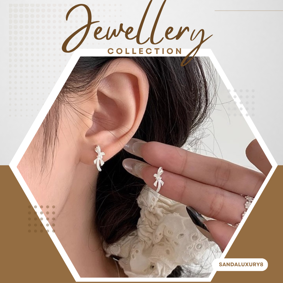 Elegant Silver Bow Earrings