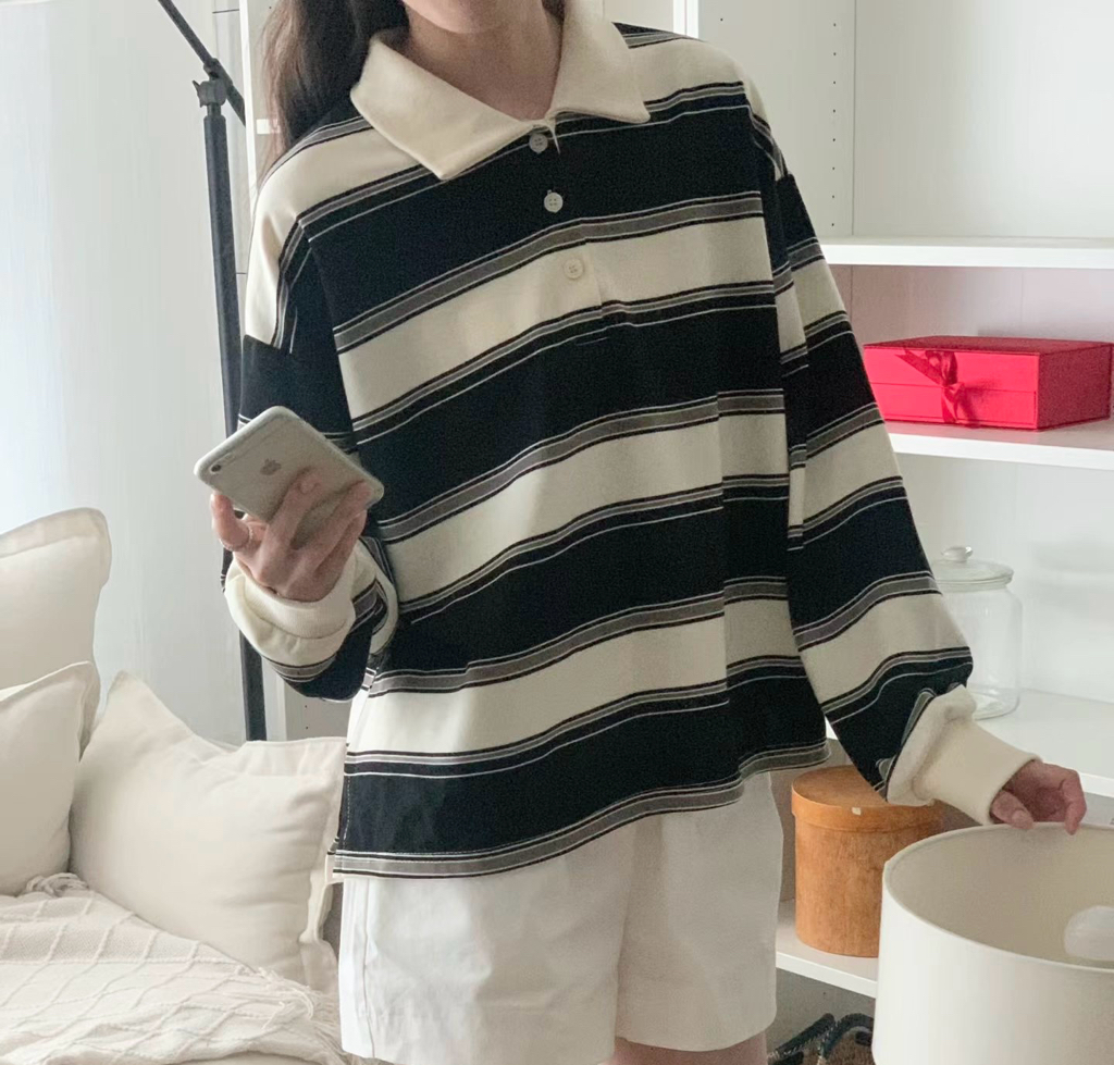 🍂Fall Pre order🍂 橫間Polo領Top