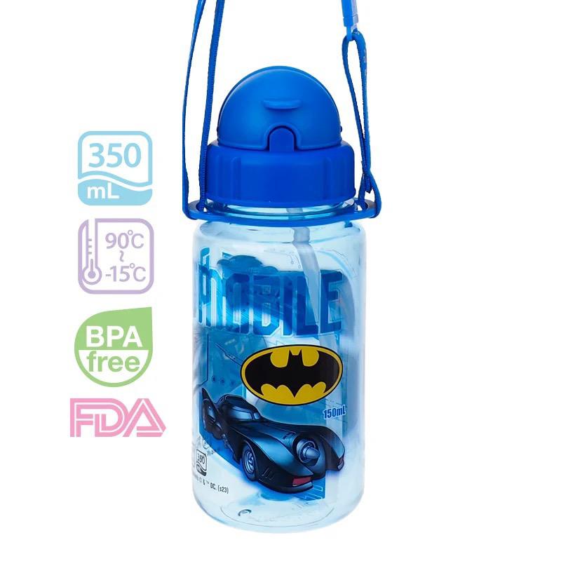 Batman 350ml BPA Free 膠水樽連飲管及頸繩(B1-4980-5)