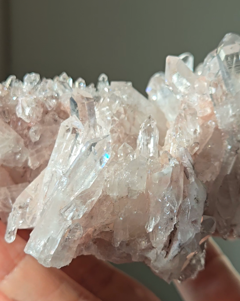 Pink Lemurian cluster with double terminations - LQ550
