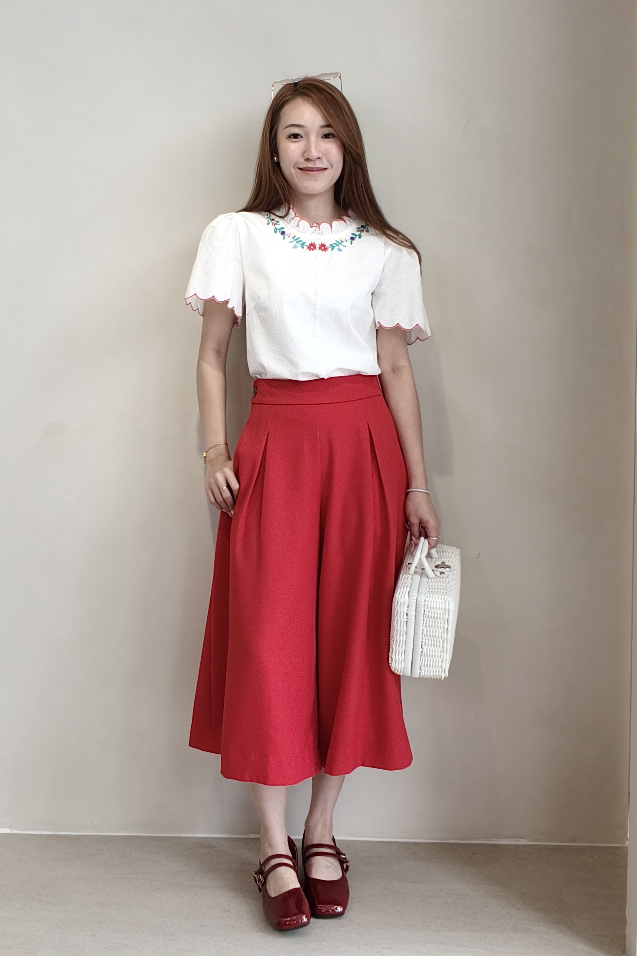 260221 Rosalie Embroidered Scallop Blouse