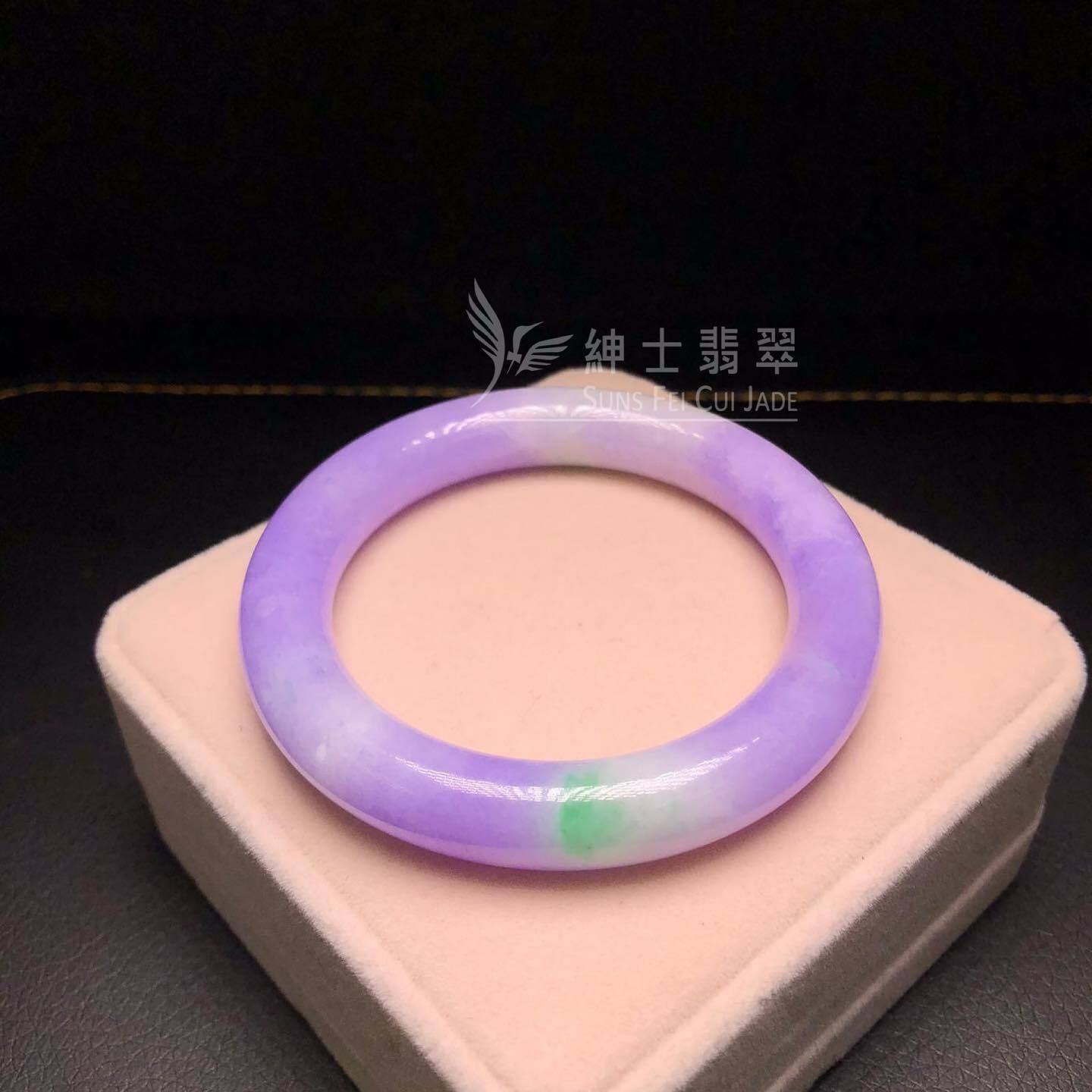 C01750 濃色正紫飄翠圓條手鐲 52.5mm