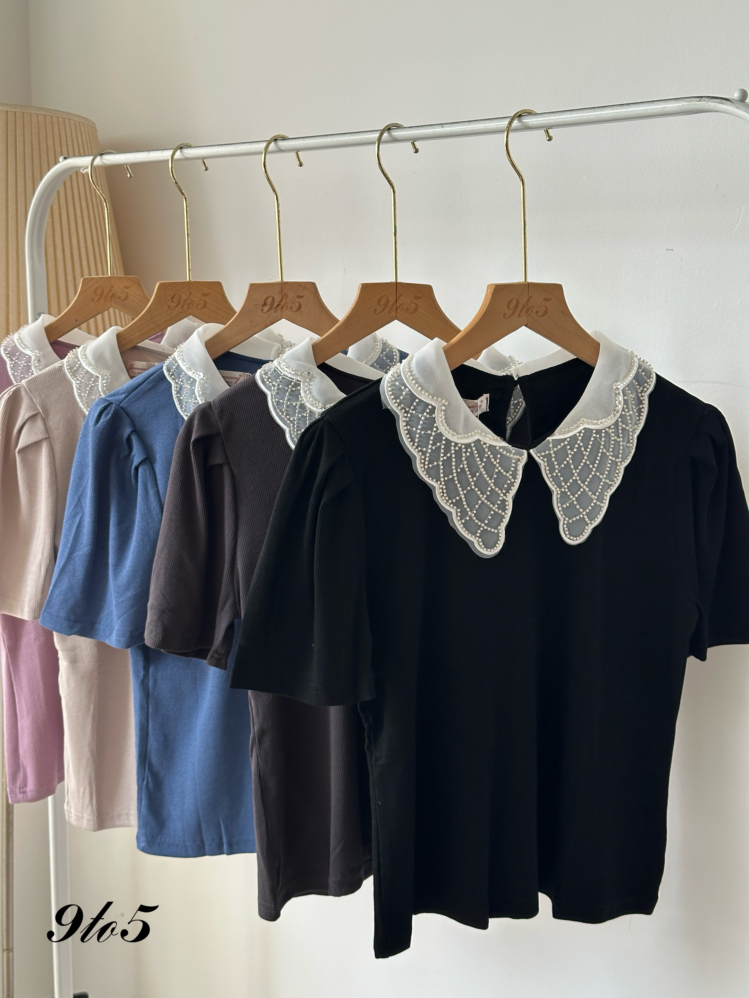 T3978 Butterfly Collar Top - 5 Colors