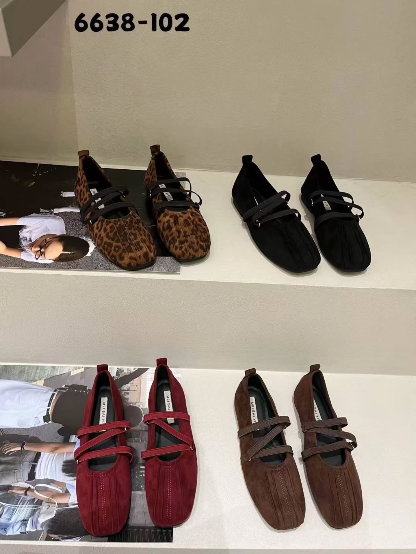 6638-102 方头复古绑带平底鞋 🇨🇳