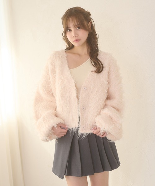 毛絨絨淨色外套