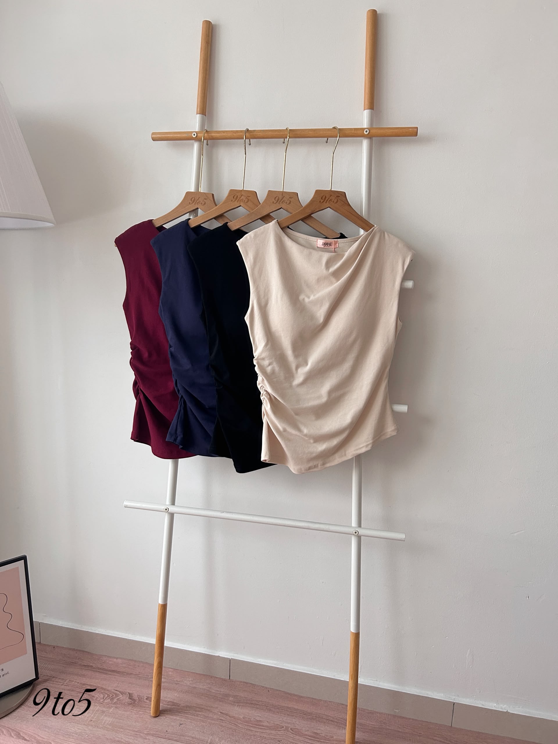 T4392 Sleeveless Ruched bra top - 4 colors